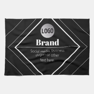 Upload Your Logo & Customizable Text Design Kitchen Towel