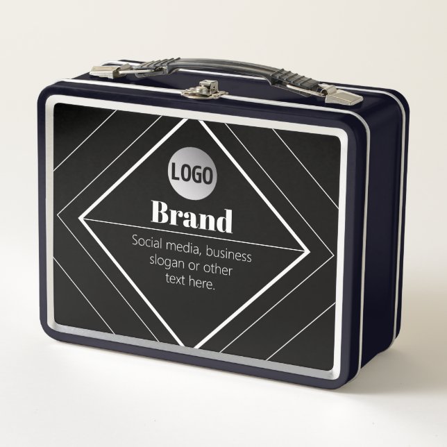 Upload Your Logo & Customizable Text Design Metal Lunch Box (Front)