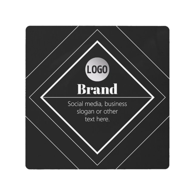 Upload Your Logo & Customizable Text Design Metal Print (Front)