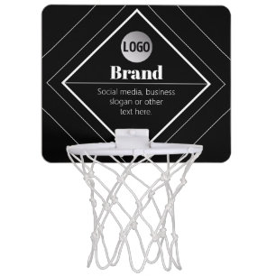 Upload Your Logo & Customizable Text Design Mini Basketball Hoop