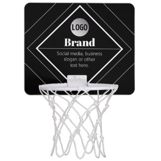 Upload Your Logo & Customizable Text Design Mini Basketball Hoop