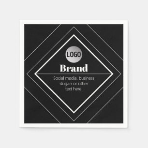 Upload Your Logo & Customizable Text Design Napkins