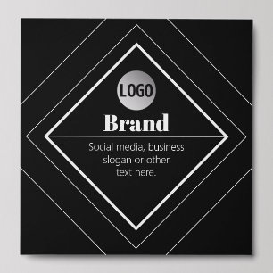 Upload Your Logo & Customizable Text Design Peel And Stick Photo Tile