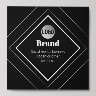 Upload Your Logo & Customizable Text Design Peel And Stick Photo Tile