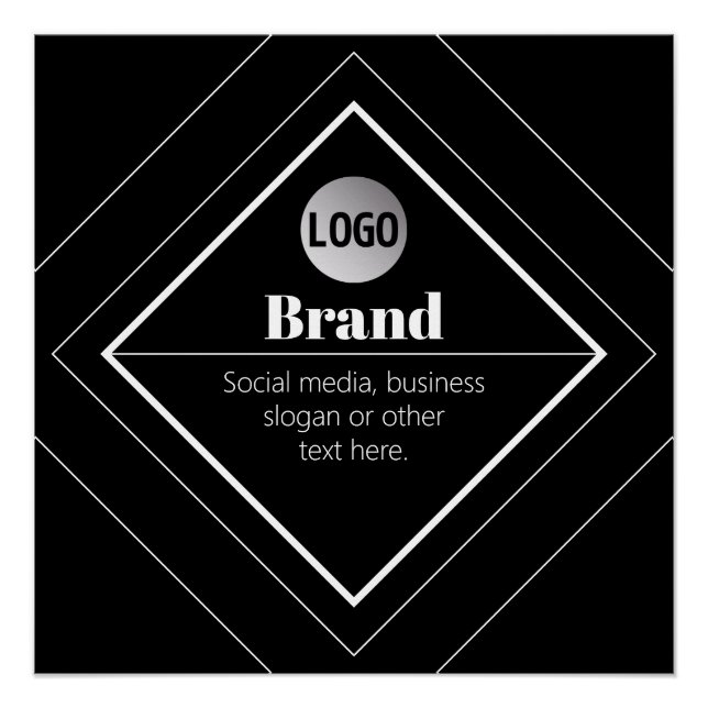 Upload Your Logo & Customizable Text Design Poster (Front)