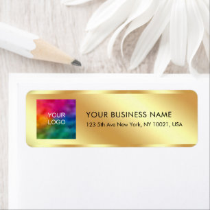 Upload Your Logo Elegant Gold Typography Modern Label