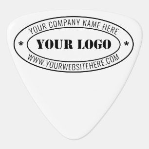 Upload Your Logo Info Branded Guitar Pick Example