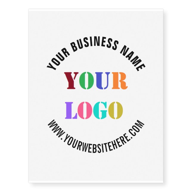 Upload Your Logo Info Temporary Tattoos Example (Front)