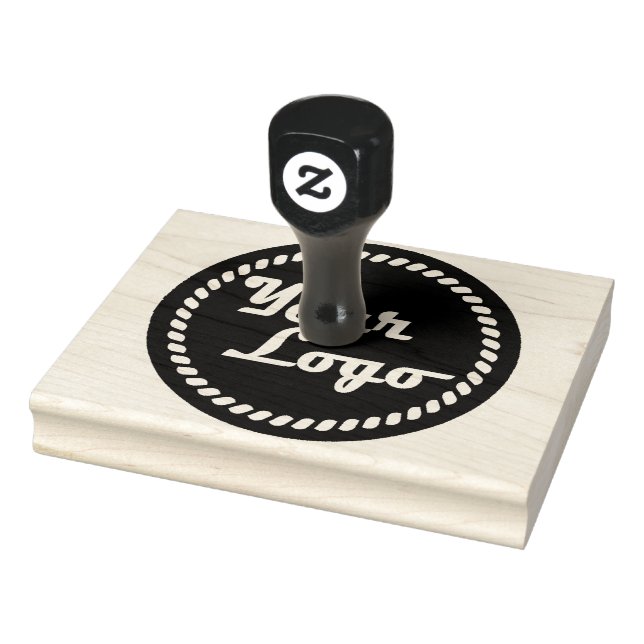 Upload Your Logo Large Round Business Logo Rubber Stamp (Stamp)