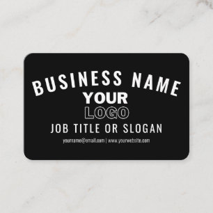 Upload Your Logo Modern Black & White (editable) Business Card