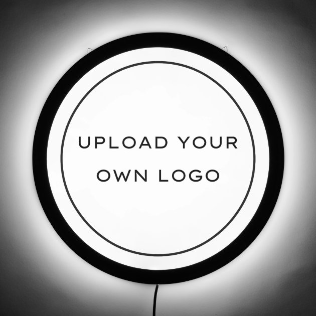 Upload Your Logo Professional Business Round LED Sign Zazzle