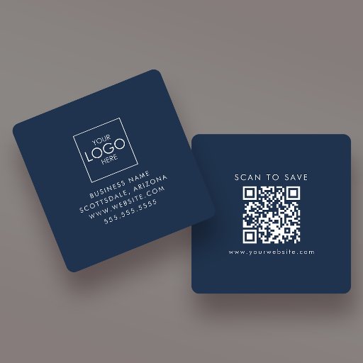 Customizable Upload Your Logo QR Code Generator Custom Modern Square Business Card