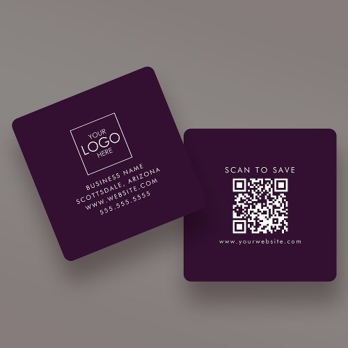 Upload Your Logo QR Code Generator Custom Modern Square Business Card
