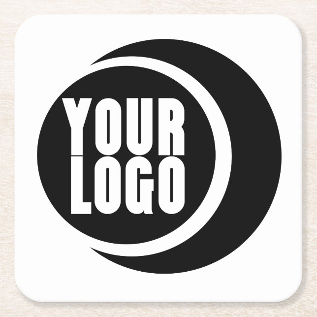 Upload your logo square paper coaster (Front)