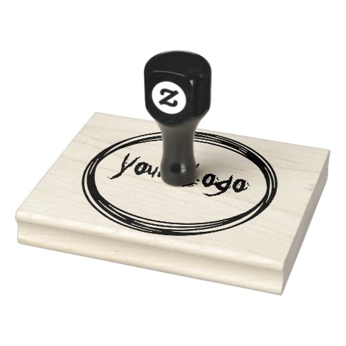 Upload Your LogoSquare Round Business Logo Rubber Stamp