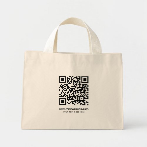 Upload Your Logo Template Website Address QR Code Mini Tote Bag
