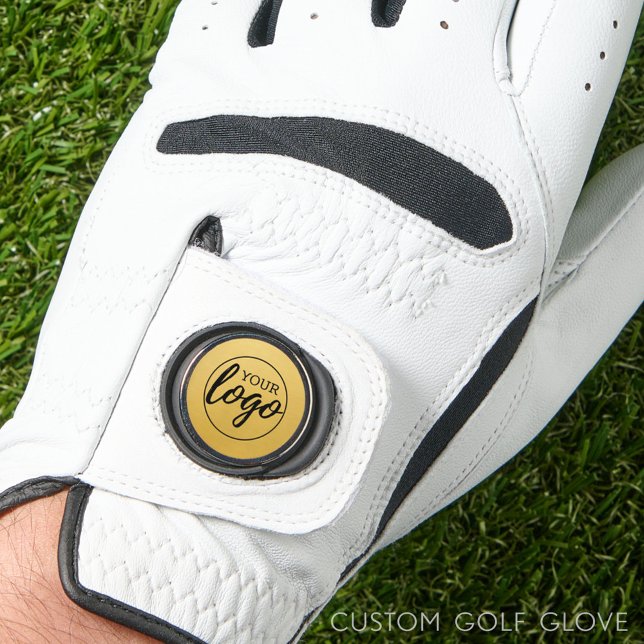 Upload Your Logo to this Gold Color  Golf Glove (Custom Golf Glove)