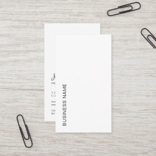 Upload Your Logo Vertical Typography Modern Business Card