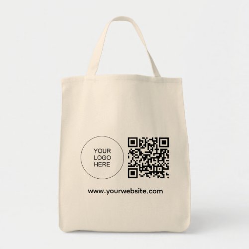 Upload Your Logo Website Address Template QR Code Tote Bag