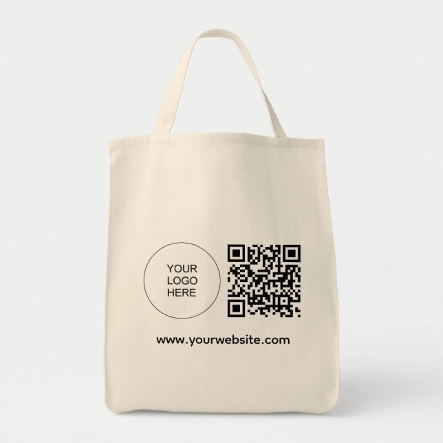 Upload Your Logo Website Address Template QR Code Tote Bag (Front)