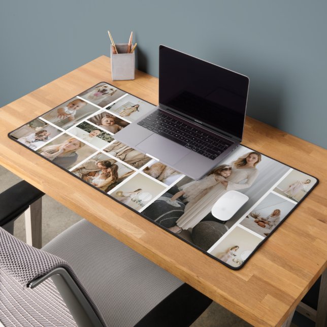 Upload Your Own 17 Photographs Personalized Desk Mat (Office 2)