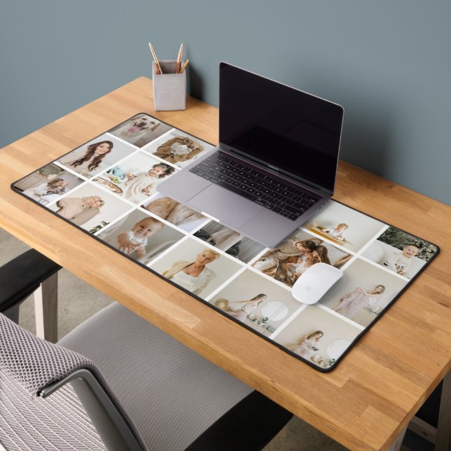 Upload Your Own 18 Photographs Personalized Desk Mat (Office 2)