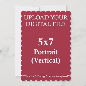 Upload Your Own 5 X 7 Design With Scalloped Edges by PuggyPrints at Zazzle