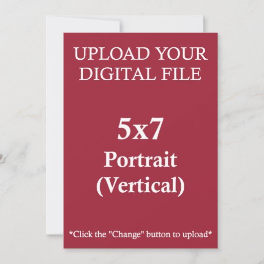 Upload Your Own 5 x 7 Design with Square Edges (Front)