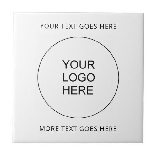 Upload Your Own Business Company Logo Add Text Ceramic Tile