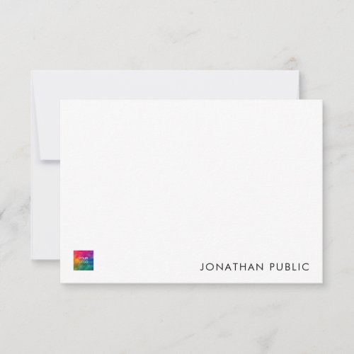 Upload Your Own Business Company Logo Here Note Card