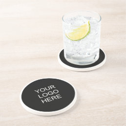 Upload Your Own Business Company Logo Here Round Coaster