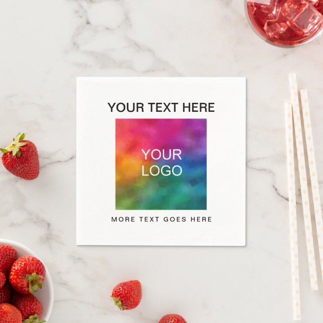 Upload Your Own Business Company Logo Template Napkins (Insitu)