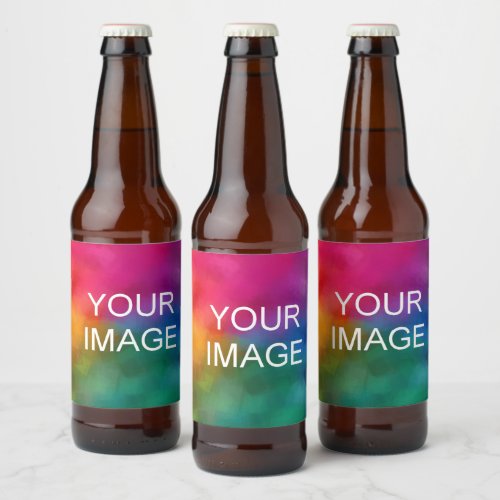 Upload Your Own Business Logo or Image Template Beer Bottle Label