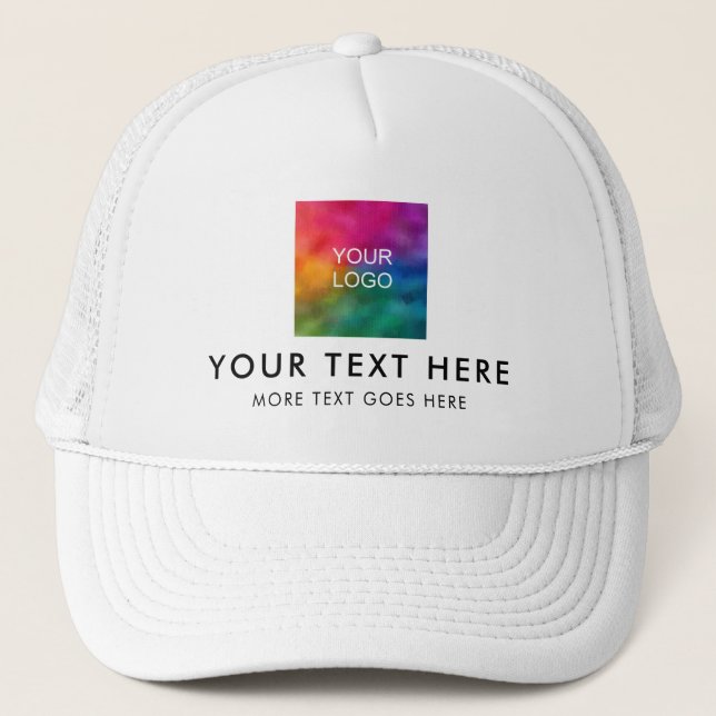 Upload Your Own Company Logo Add Text Template Trucker Hat (Front)