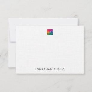 Upload Your Own Company Logo Here Linen Note Card