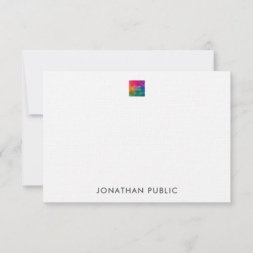 Upload Your Own Company Logo Here Linen Note Card