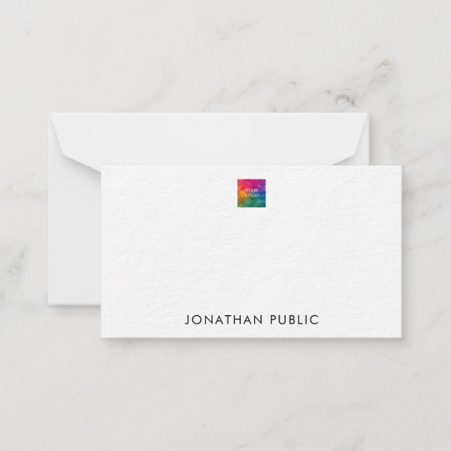 Upload Your Own Company Logo Here Ultra Thick Note Card (Front)