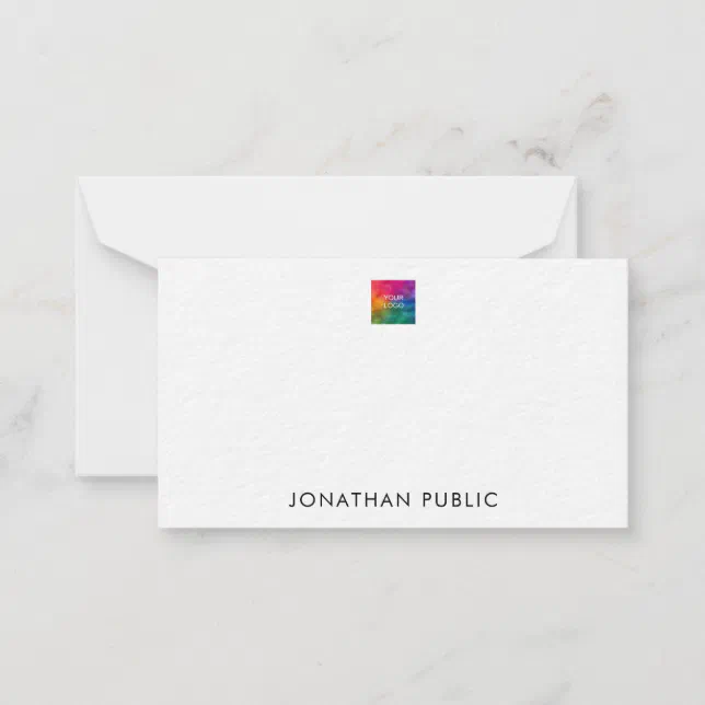 Upload Your Own Company Logo Here Ultra Thick Note Card Zazzle