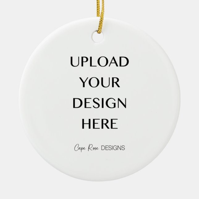 Upload Your Own Design Ceramic Ornament (Front)