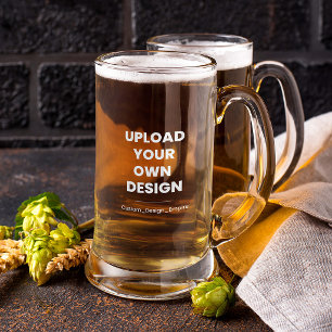 Upload Your Own Design Here   Black and White Stein