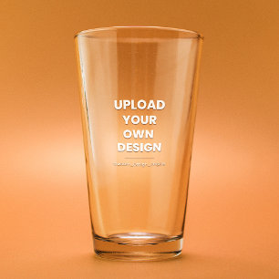 Upload Your Own Design Here Black & White Pint Glass