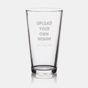 Upload Your Own Design Here Black & White Pint Glass