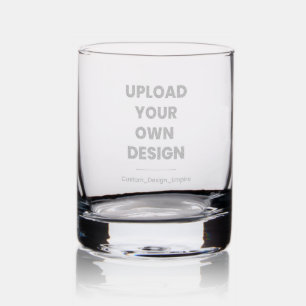 Upload Your Own Design Here Black & White Rocks Glass