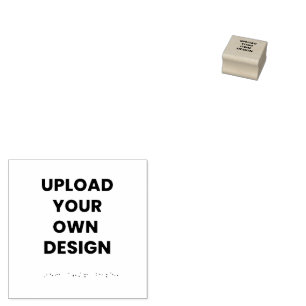 Upload Your Own Design Here Black & White Rubber Stamp