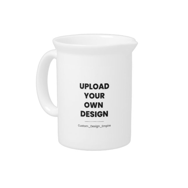 Upload Your Own Design Here | Custom Template Beverage Pitcher (Left)
