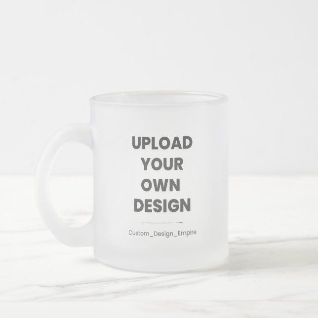 Upload Your Own Design Here | Custom Template Frosted Glass Coffee Mug (Left)