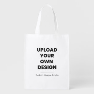 Upload Your Own Design Here   Custom Template Grocery Bag