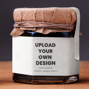 Upload Your Own Design Here   Custom Template Honey Jar Favors