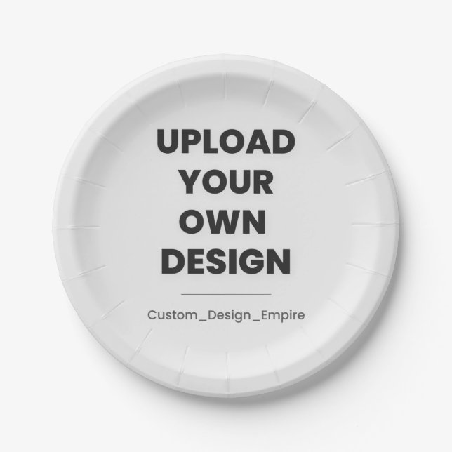 Upload Your Own Design Here | Custom Template Paper Plates (Front)