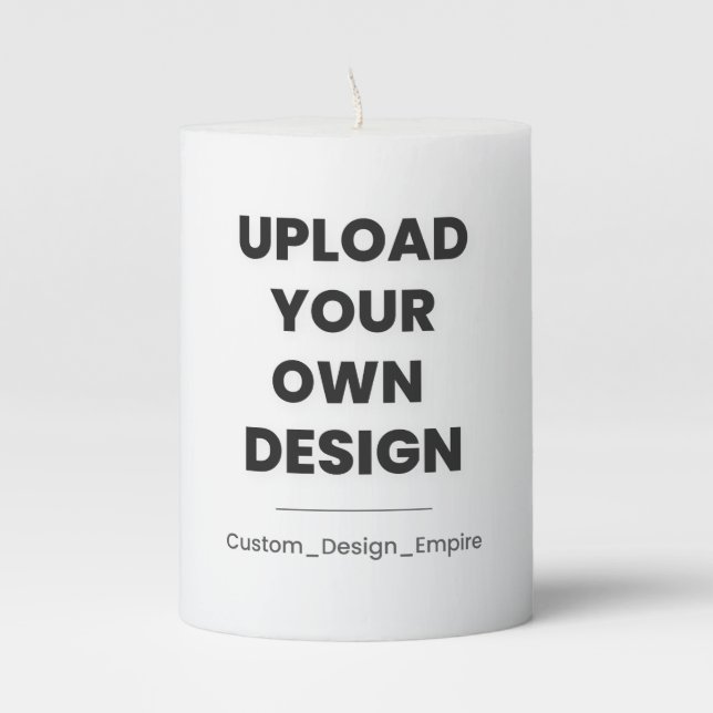 Upload Your Own Design Here | Custom Template Pillar Candle (Front)